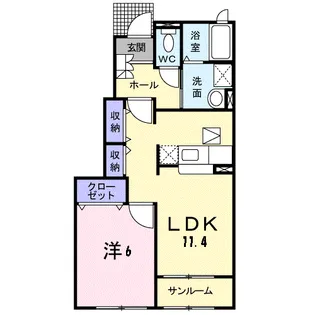 プリムローズA【1階】の間取り