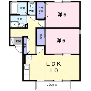 ハイカムール・シュマンA【1階】の間取り