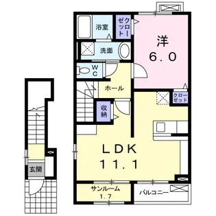 ハーティネスⅠ【2階】の間取り
