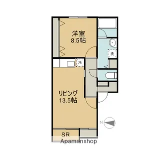 ソレイユ伏見台Ⅰ【103号室】の間取り