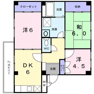 カトレアハイム【1階】の間取り