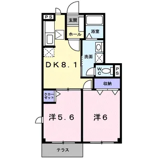アプリコット1【1階】の間取り