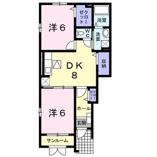 ジェルメY【1階】の間取り