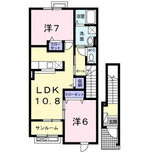 ボニートビオラⅢ【2階】の間取り
