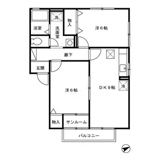 ウエスト リヴィエール【1階】の間取り