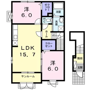 イタニティーⅡ【2階】の間取り