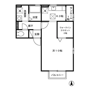 モンターニュ【103号室】の間取り
