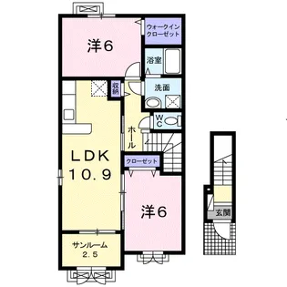 サンライズⅠ【2階】の間取り