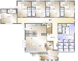 RIFUGIO VERDE【2I号室】の間取り