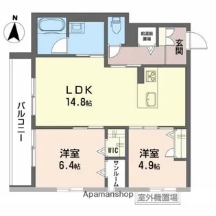 シャーメゾンリーノ【202号室】の間取り