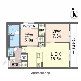 ジョルナーレ泉が丘【302号室】の間取り
