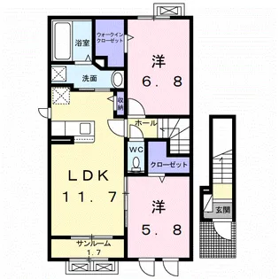 サントルⅡ【2階】の間取り