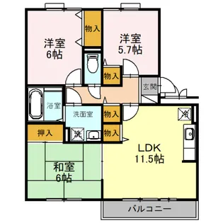 ルミエール・あさひ【3階】の間取り