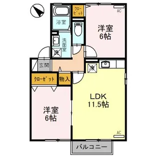 リトル・K B【2階】の間取り
