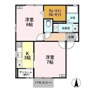 プリマス B【2階】の間取り