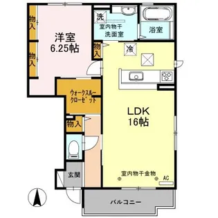 楽風(ラフー) A棟【1階】の間取り