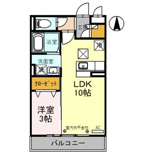 1LDKの間取り画像