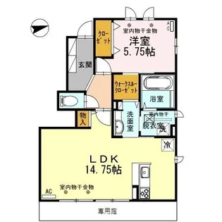 シェモア クレア B棟【1階】の間取り