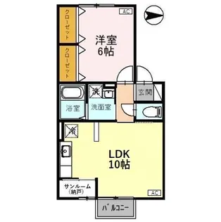 カーロリザイアⅡ B【207号室】の間取り