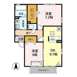 グレイスフル F B【1階】の間取り