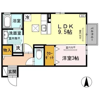サンシェスタ無量寺【1階】の間取り