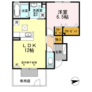 クレスポワール【1階】の間取り
