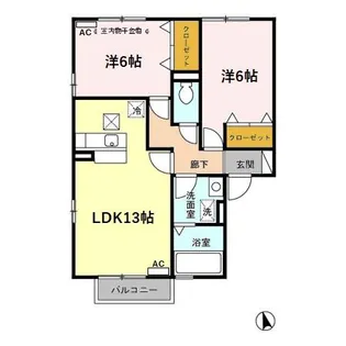 ププレ A【1階】の間取り