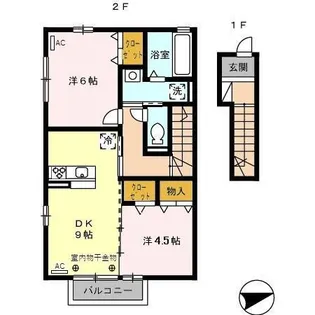 グラシュー【2階】の間取り