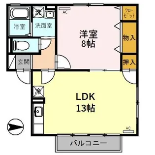 1LDKの間取り画像