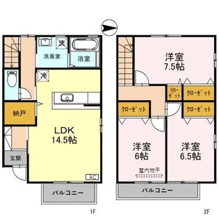 石川県金沢市中屋2丁目【テラスハウス】の間取り