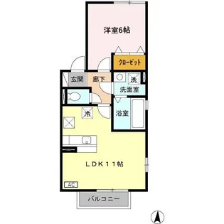 イデアーレII【1階】の間取り