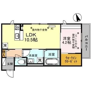 キューブ倉光【1階】の間取り