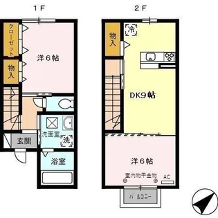 石川県金沢市専光寺町ツ【テラスハウス】の間取り