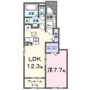 マハロハナⅡ【1階】の間取り