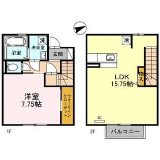 石川県金沢市割出町【テラスハウス】の間取り