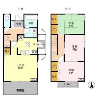 石川県金沢市大額3丁目【テラスハウス】の間取り