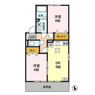 ムートン ウェスト B【1階】の間取り