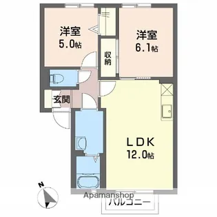 アウル A【2階】の間取り