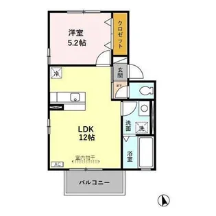 ウエスト ビーグル B【1階】の間取り