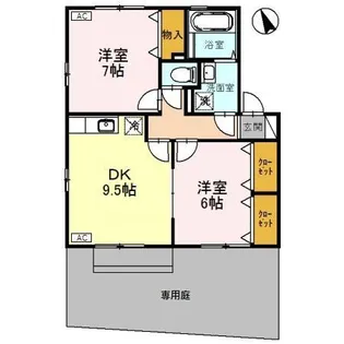 ウィルモアF【1階】の間取り