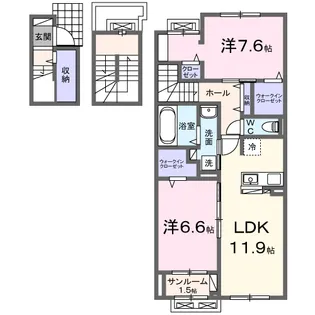 ヴィラアミング Ⅲ【3階】の間取り
