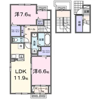 ヴィラアミング Ⅲ【3階】の間取り