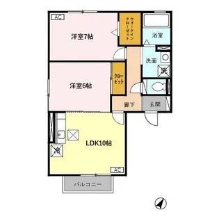 ウエスト ドマーニ C【1階】の間取り