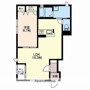 ブランシェヒカル A【1階】の間取り