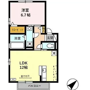 ジャルダン ポス B棟【2階】の間取り