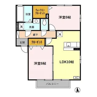 カトル・ヴァン B【2階】の間取り