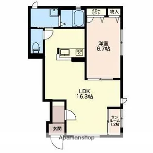 ブランシェヒカル C【1階】の間取り