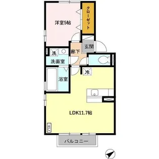 アモロッソ・ユイ A棟【2階】の間取り