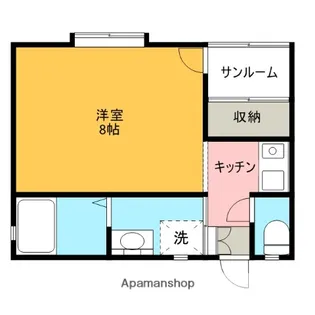 ウィラスA棟【2B号室】の間取り