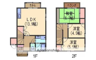 グリーンヒル京中G棟【G2号室】の間取り